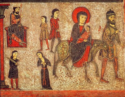 The Flight into Egypt (detail) by Catalan School